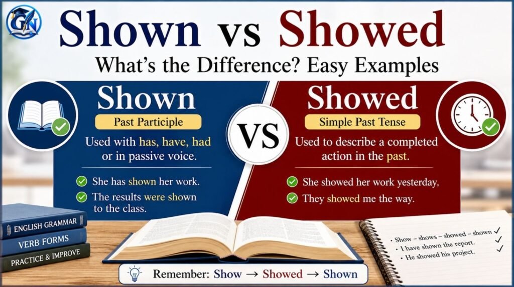 Shown vs Showed