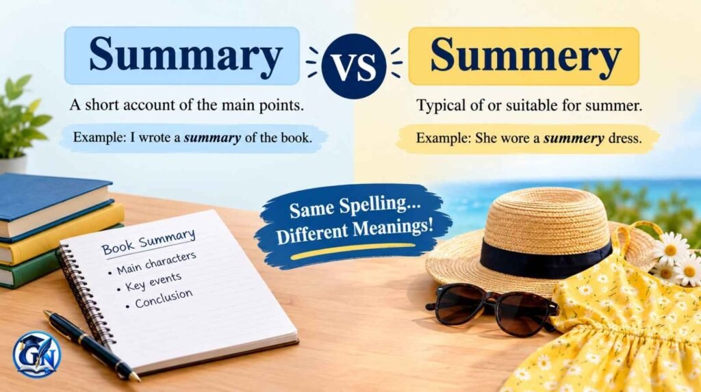 Summary vs Summery