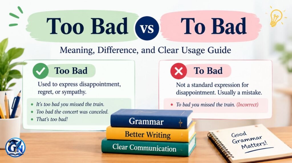 Too Bad vs To Bad